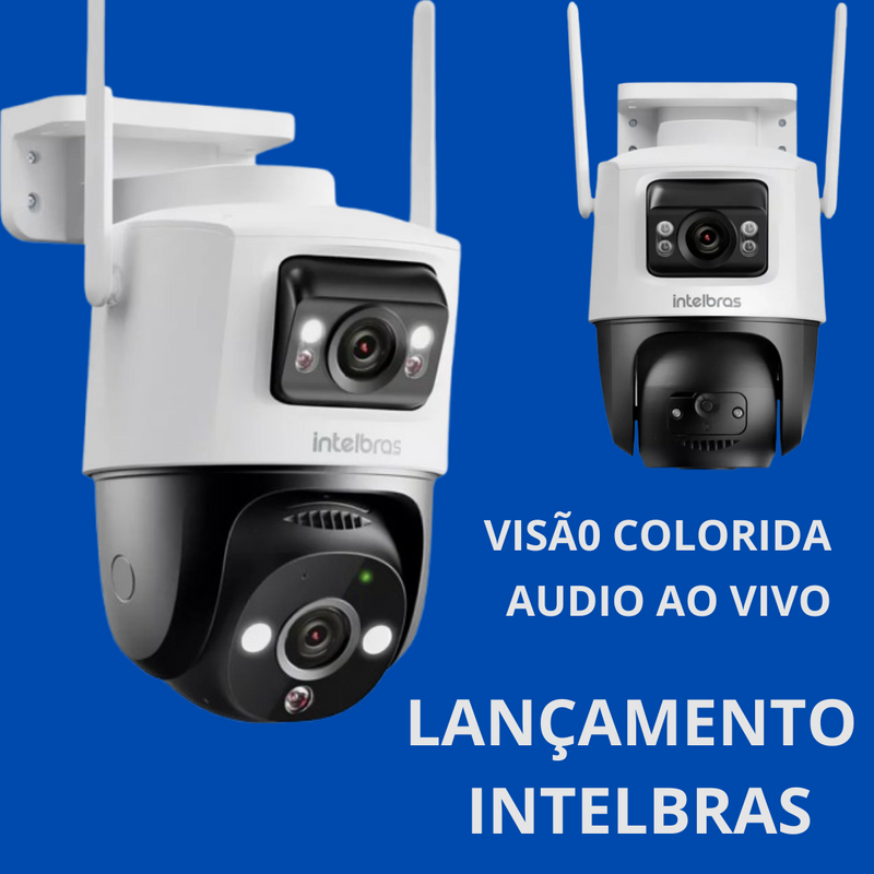 Câmera intelbras duplha wi-fi e 5g full hd 4k á prova de água +brinde cartão de memoria 32gb