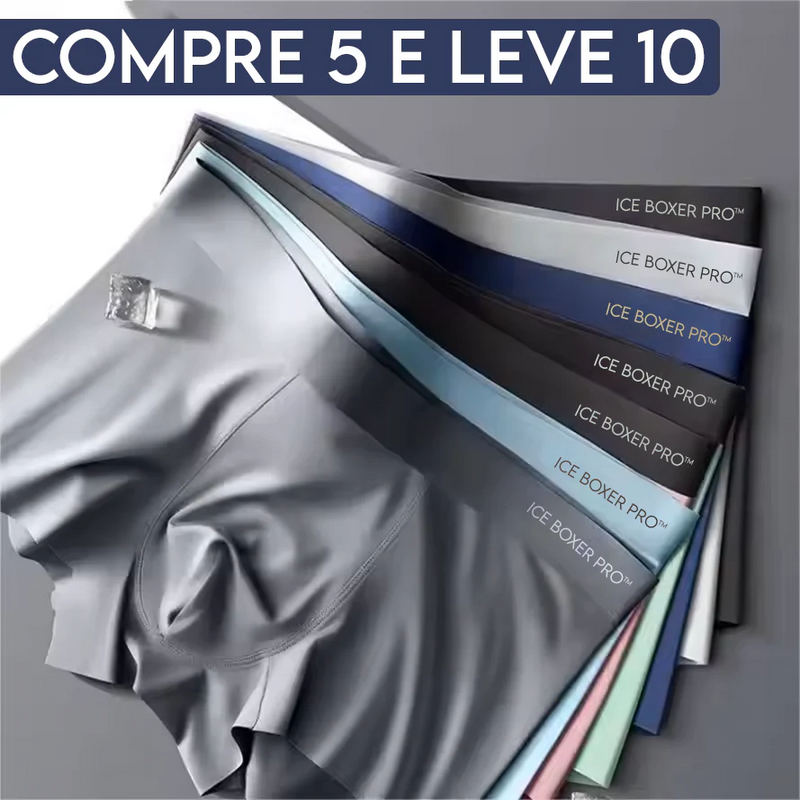 Kit cuecas Ice Boxer Pro™ - Cueca de Seda Térmica - [PAGUE 5 LEVE 10]